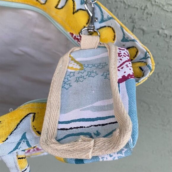 Starfish & Seashell Beach Tote Bag Multicolor Zipper Casual Summer - Picture 9 of 10